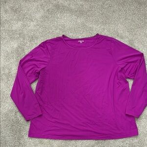 Lands' End Women's Fuchsia Long Sleeve Swim Coverup Size 2X